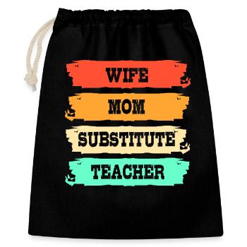 Professeur remplaçant Professeur remplaçant - Sac cadeau 40 x 50 cm - noir - Devant