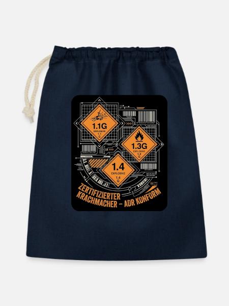 Pyro Gefahrgut - Geschenkbeutel aus Baumwolle (40 x 50 cm) - Navy