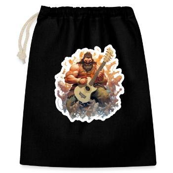 Barbar als Barde – Funny Fantasy RPG Design - Geschenkbeutel aus Baumwolle (40 x 50 cm) - Schwarz - Vorne