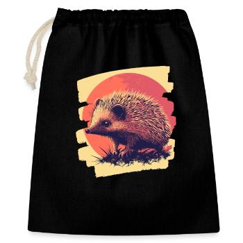 Igel - Geschenkbeutel aus Baumwolle (40 x 50 cm) - Schwarz - Vorne