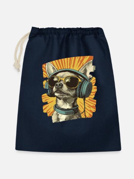 Chihuahua - Geschenkbeutel aus Baumwolle (40 x 50 cm) - Navy