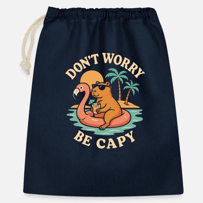 Don't worry, be happy - Gift Bag 40 x 50 cm - navy
