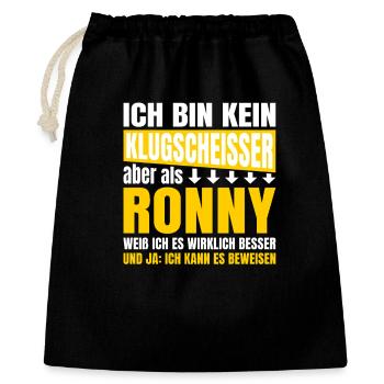 Je ne suis pas un petit malin Ronny - Sac cadeau 40 x 50 cm - noir - Devant