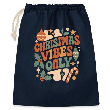 Christmas Vibes Only Retro - Gift Bag 40 x 50 cm - navy - Front