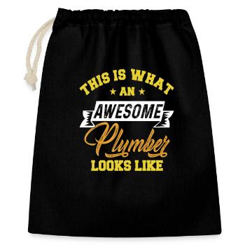 This is what an awesome Plumber looks like - Geschenkbeutel aus Baumwolle (40 x 50 cm) - Schwarz - Vorne