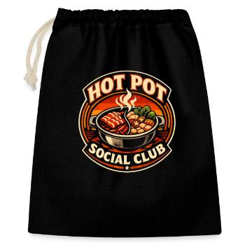 Hotpot-Club | Hot Pot, Fondue, Asia Food - Geschenkbeutel aus Baumwolle (40 x 50 cm) - Schwarz - Vorne