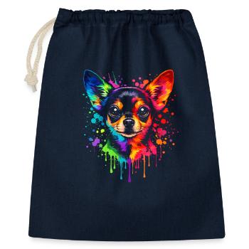 Chihuahua | Art pop pour petits chiens - Sac cadeau 40 x 50 cm - marine - Devant
