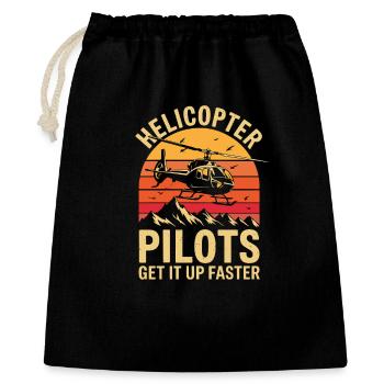 Helicopter Pilots Get It Up Faster Hubschrauber - Gift Bag 40 x 50 cm - black - Front