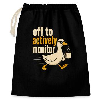 Départ pour la surveillance active - Sac cadeau 40 x 50 cm - noir - Devant
