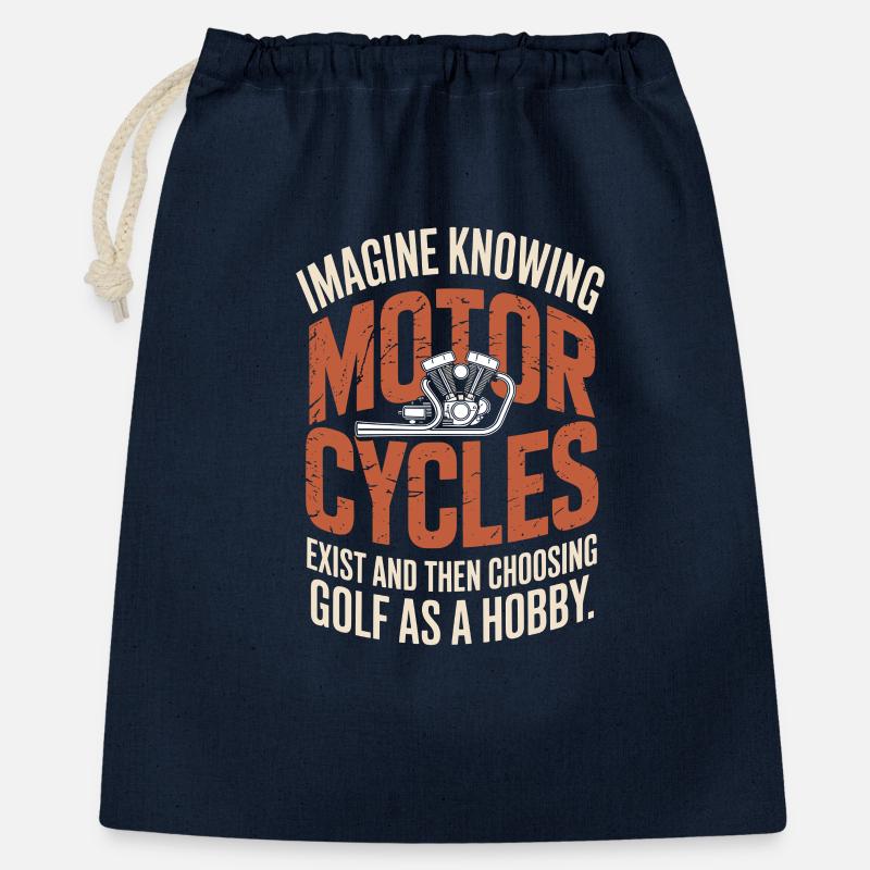Motorcycles Exist Chopper Motorrad Fahrer Biker - Geschenkbeutel aus Baumwolle (40 x 50 cm) - Navy