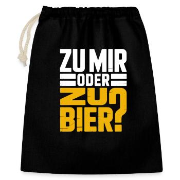 Bier Zu Mir Oder Zu Bier Flirt Single Party Malle - Geschenkbeutel aus Baumwolle (40 x 50 cm) - Schwarz - Vorne