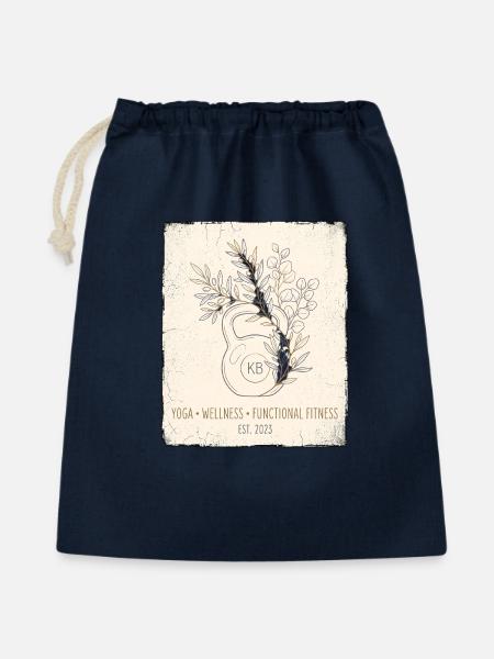 Kettlebell Botanical - Geschenkbeutel aus Baumwolle (40 x 50 cm) - Navy