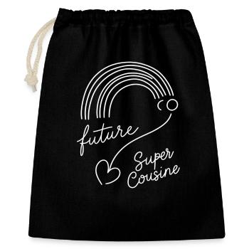 annonce grossesse future super cousine - Sac cadeau 40 x 50 cm - noir - Devant