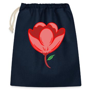 Fleur rouge - Sac cadeau 40 x 50 cm - marine - Devant