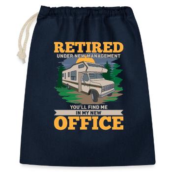 Retiré sous une nouvelle gestion de la conception de camping-car - Sac cadeau 40 x 50 cm - marine - Devant