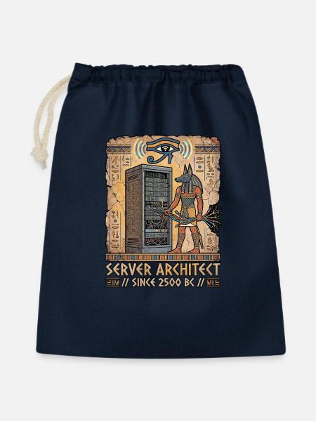 Anubis im Rechenzentrum - Geschenkbeutel aus Baumwolle (40 x 50 cm) - Navy