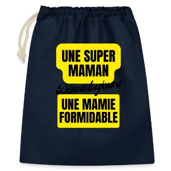super maman, mamie formidable - Sac cadeau 40 x 50 cm - marine - Devant