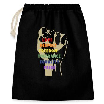 Force et respect - Sac cadeau 40 x 50 cm - noir - Devant