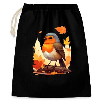 Robin in autumn - Gift Bag 40 x 50 cm - black - Front