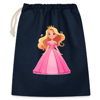 Prinzessin in einem rosa Kleid - Geschenkbeutel aus Baumwolle (40 x 50 cm) - Navy - Vorne