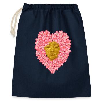 Visage fleuri de femme / Illustration de fleurs féminines - Sac cadeau 40 x 50 cm - marine - Devant