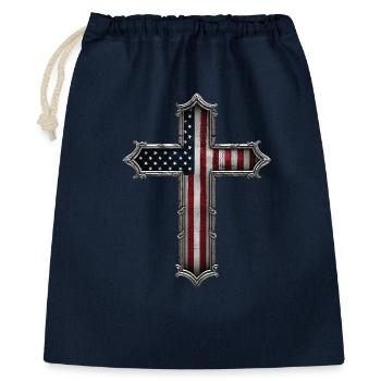 USA Cross Flag - Gift Bag 40 x 50 cm - navy - Front
