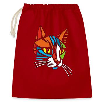 Tribal cat - Gift Bag 40 x 50 cm - red - Front