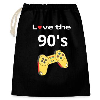 Ich liebe den Retro-Controller der 90er - Geschenkbeutel aus Baumwolle (40 x 50 cm) - Schwarz - Vorne