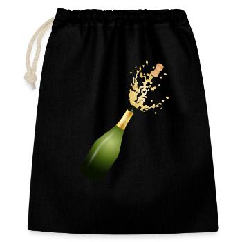 Bottle of Sparkling Wine – Party and Celebration Illustration - Gift Bag 40 x 50 cm - black - Front