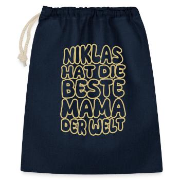 Geschenk für Niklas - Geschenkbeutel aus Baumwolle (40 x 50 cm) - Navy - Vorne