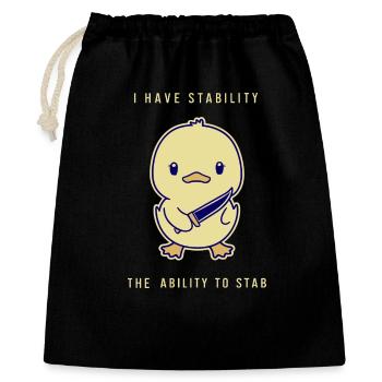 I Have Stability - The Ability To Stab - Gift Bag 40 x 50 cm - black - Front