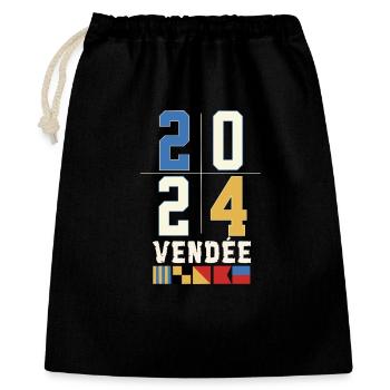 Rennen um den Globus Vendée 2024 - Geschenkbeutel aus Baumwolle (40 x 50 cm) - Schwarz - Vorne