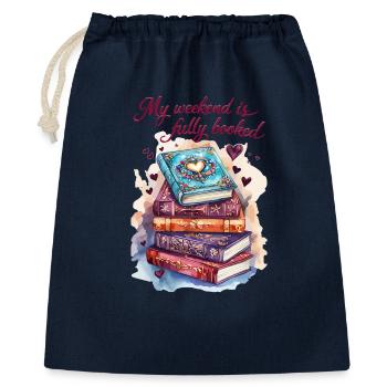 Mein Wochenende ist komplett verplant mit Büchern - Geschenkbeutel aus Baumwolle (40 x 50 cm) - Navy - Vorne