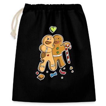 Gingerbread Man/ Figurines Friendship & Quarrel - Gift Bag 40 x 50 cm - black - Front