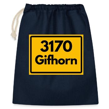 ALTE POSTLEITZAHL PLZ RETRO 3170 GIFHORN – MÜHLEN - Geschenkbeutel aus Baumwolle (40 x 50 cm) - Navy - Vorne