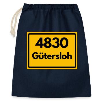 ALTE POSTLEITZAHL PLZ RETRO 4830 GÜTZERSLOH - Geschenkbeutel aus Baumwolle (40 x 50 cm) - Navy - Vorne