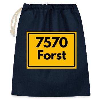 ANCIEN CODE POSTAL RETRO 7570 FORST - Sac cadeau 40 x 50 cm - marine - Devant
