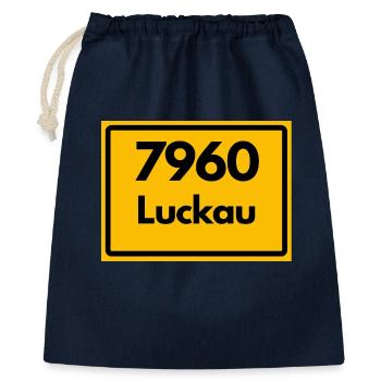 ALTE POSTLEITZAHL PLZ, BRANDENBURG 7960 LUCKAU - Geschenkbeutel aus Baumwolle (40 x 50 cm) - Navy - Vorne