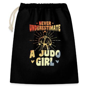 Judo Mädchen - Geschenkbeutel aus Baumwolle (40 x 50 cm) - Schwarz - Vorne