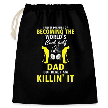 Cool Golf Dad Killing It Funny Player Pride - Geschenkbeutel aus Baumwolle (40 x 50 cm) - Schwarz - Vorne