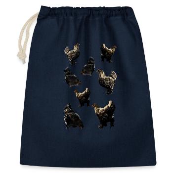 Poulets - Sac cadeau 40 x 50 cm - marine - Devant