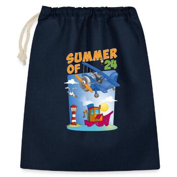Der bunte Sommer 2024 - Geschenkbeutel aus Baumwolle (40 x 50 cm) - Navy - Vorne