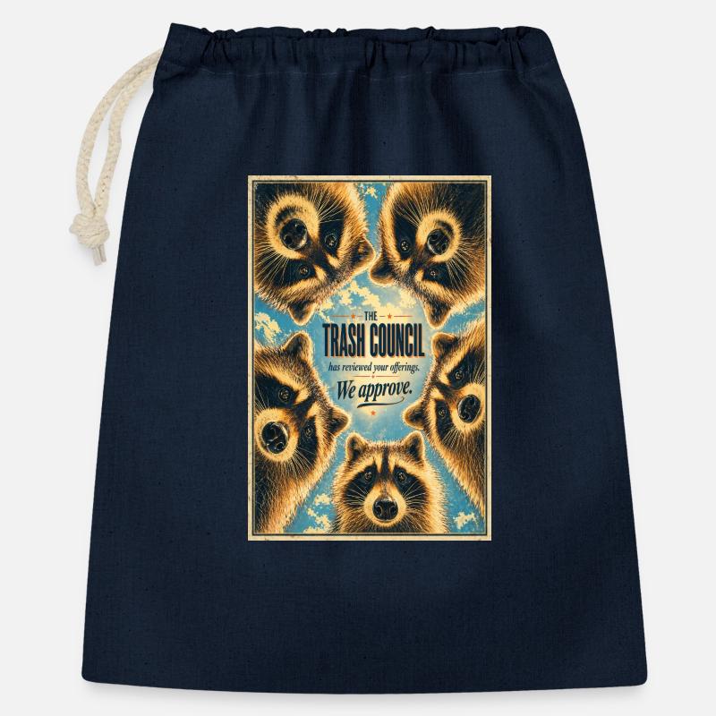 Plakat des Waschbärenrats - Geschenkbeutel aus Baumwolle (40 x 50 cm) - Navy