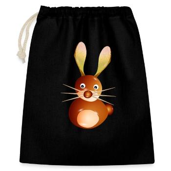 Lapin châtaignier mignon – Artisanat amusant et enfant - Sac cadeau 40 x 50 cm - noir - Devant