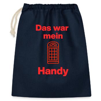 Das war mein Handy – Retro Call! Damals, früher  - Geschenkbeutel aus Baumwolle (40 x 50 cm) - Navy - Vorne