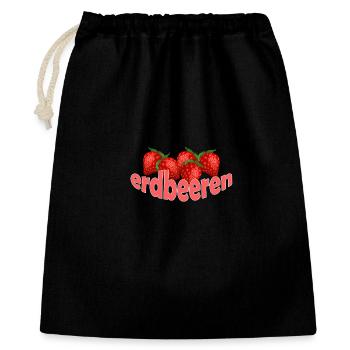 ERDBEEREN - Geschenkbeutel aus Baumwolle (40 x 50 cm) - Schwarz - Vorne
