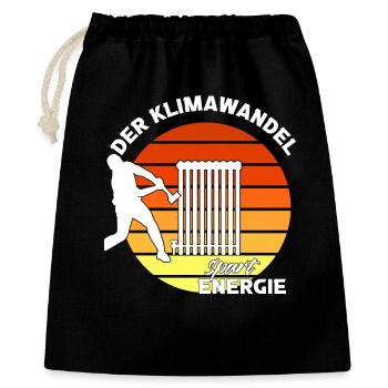 Klimawandel Klimakleber spart Energie - Geschenkbeutel aus Baumwolle (40 x 50 cm) - Schwarz - Vorne