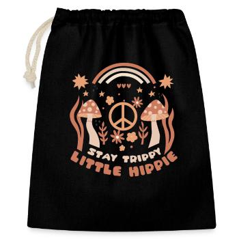 saying seventies stay trippy little hippie - Gift Bag 40 x 50 cm - black - Front