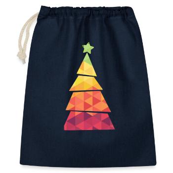 Christmas Tree - Weihnachtsbaum - Weihnachten - Geschenkbeutel aus Baumwolle (40 x 50 cm) - Navy - Vorne