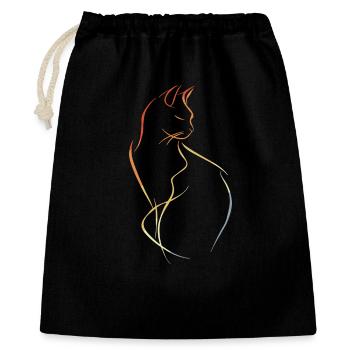 Cat Drawing Vintage - Gift Bag 40 x 50 cm - black - Front
